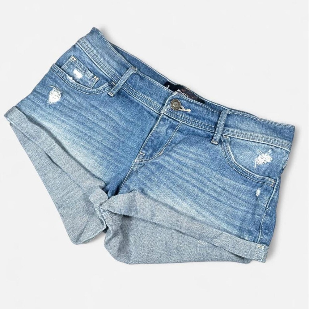Vintage Y2K Hollister Super Low Rise Shorts, Denim, Slouchy Relaxed Fit, Size 26